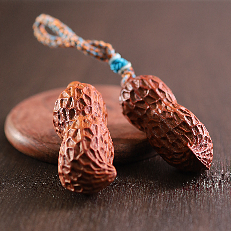 白酸枝仿真花生钥匙扣创意中国风