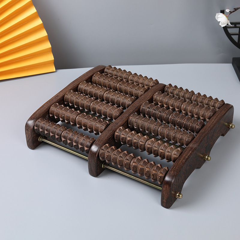 鸡翅木脚底按摩器足部滚轮