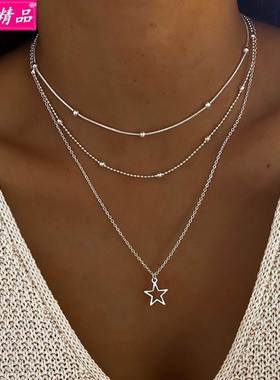 New five-pointed star pendant necklace clavicle chain female