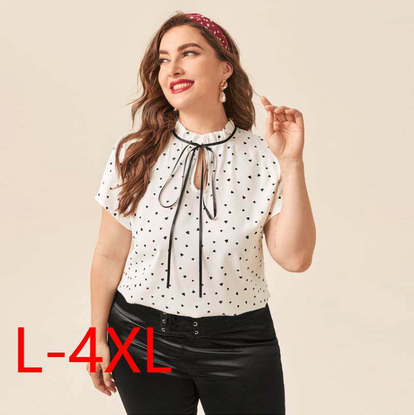 4XL大码女装宽松衬衫fat women plus size shirt big girl shirts