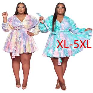 5XL size new fashion fat lazada printed plus ladies dresses