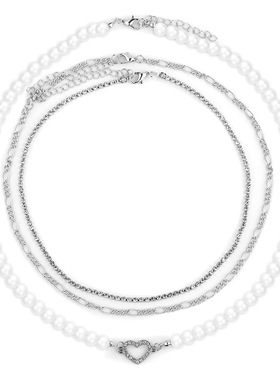 New Love Diamond Pearl Women's Necklace Heart choker珍珠项链