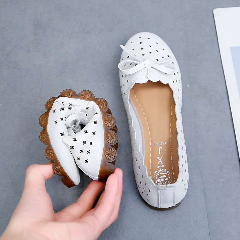 women shoes新款韩版蝴蝶结软底镂空单鞋女平底孕妇鞋豆豆鞋2024