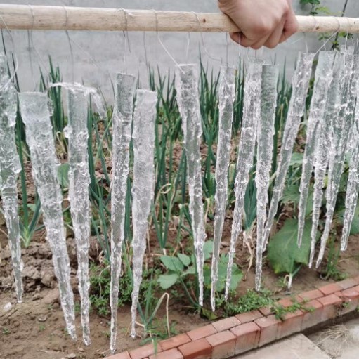 透明仿真冰柱影视冰溜子雪景橱窗造景冰刺冰挂模型装饰假冰凌道具