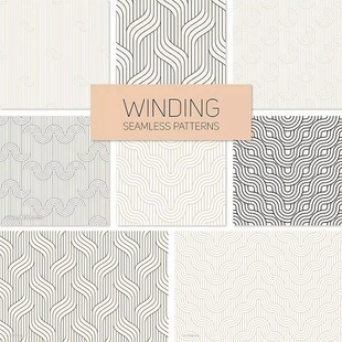 SL-48古典传统线条几何图形曲线无缝拼接底纹图案纹理Ai矢量素材