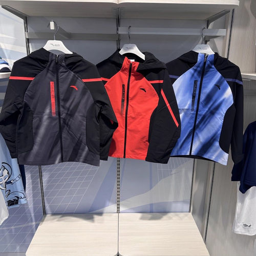 安踏儿童外套男童衣服2025秋装新款户外运动防风防雨连帽上衣童装
