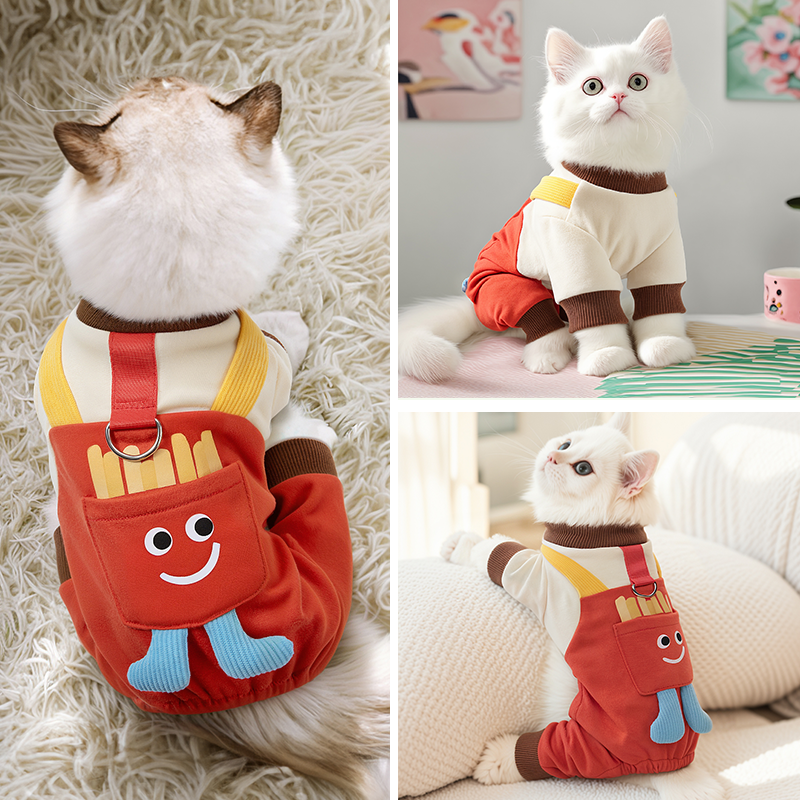 小猫咪衣服春夏新款四脚背带裤宠物布偶德文英短银渐层防掉毛服装