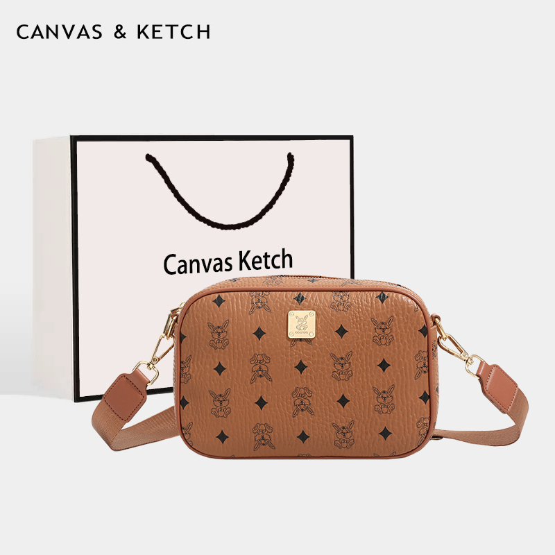 CANVAS&KETCH包包女新款2025高级感小方包单肩斜挎包复古相机包女