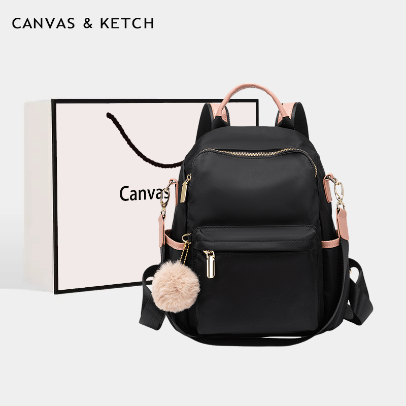 官网CANVAS&KETCH书包双肩包女2025新款旅游轻便上班通勤帆布背包