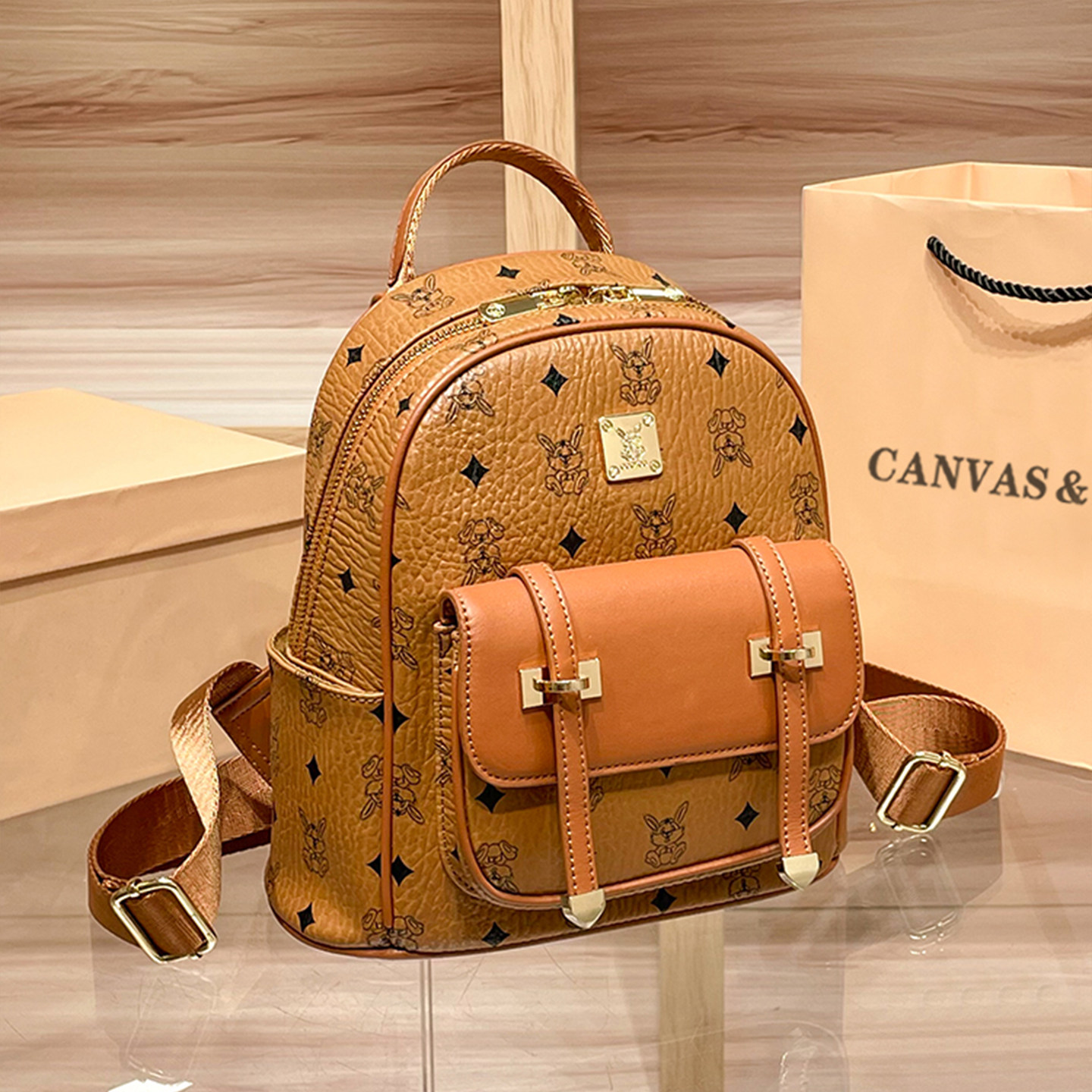 CanvasKetch双肩包女大学生可爱高级感高颜值通勤旅游大容量背包