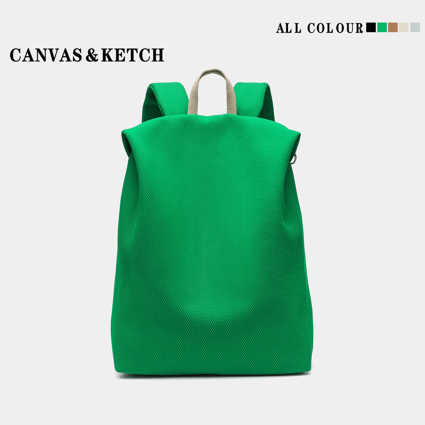 空气感韩系双肩包包多口袋大容量通勤背包简约潮休闲书包双肩背包