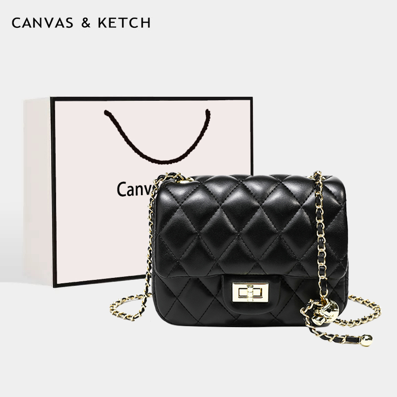 菱高级感格链条包斜跨单肩包