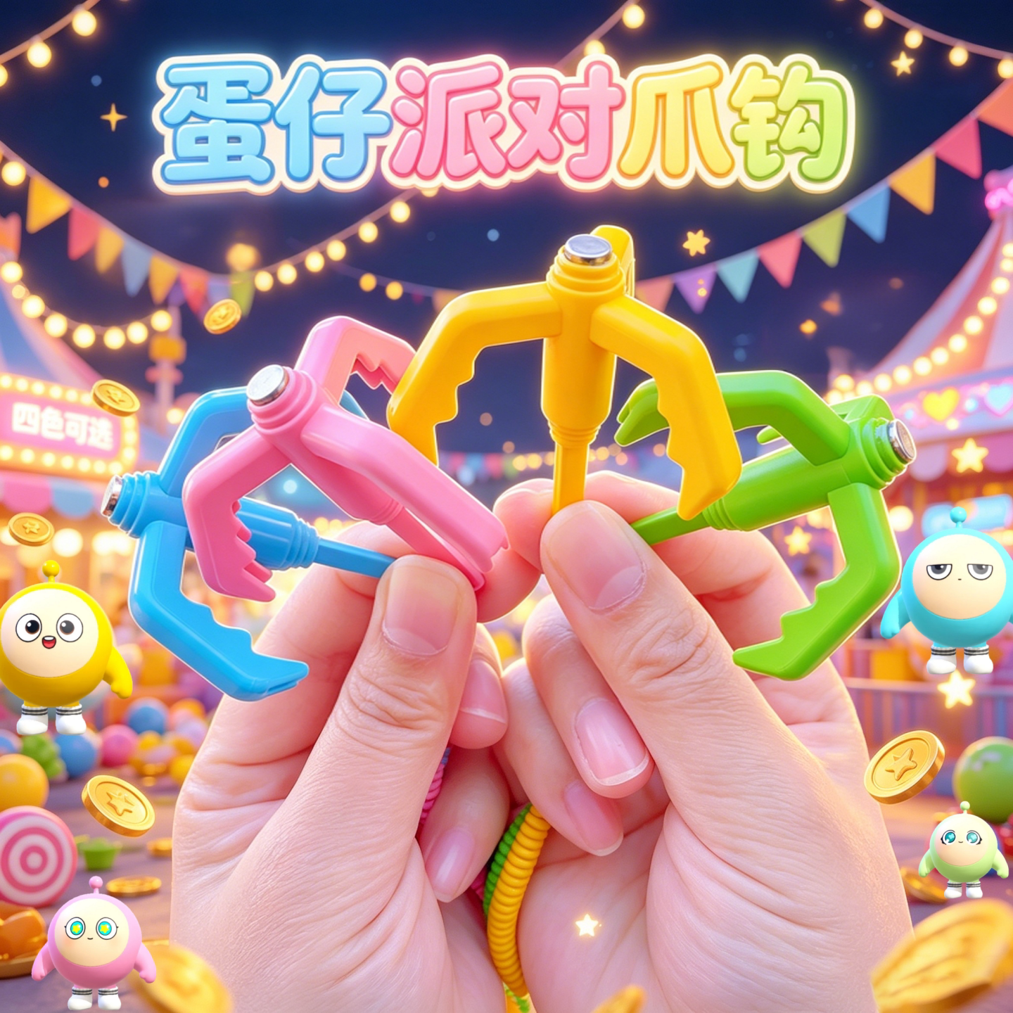 蛋仔派对弹簧磁吸抓钩益智小玩具图片