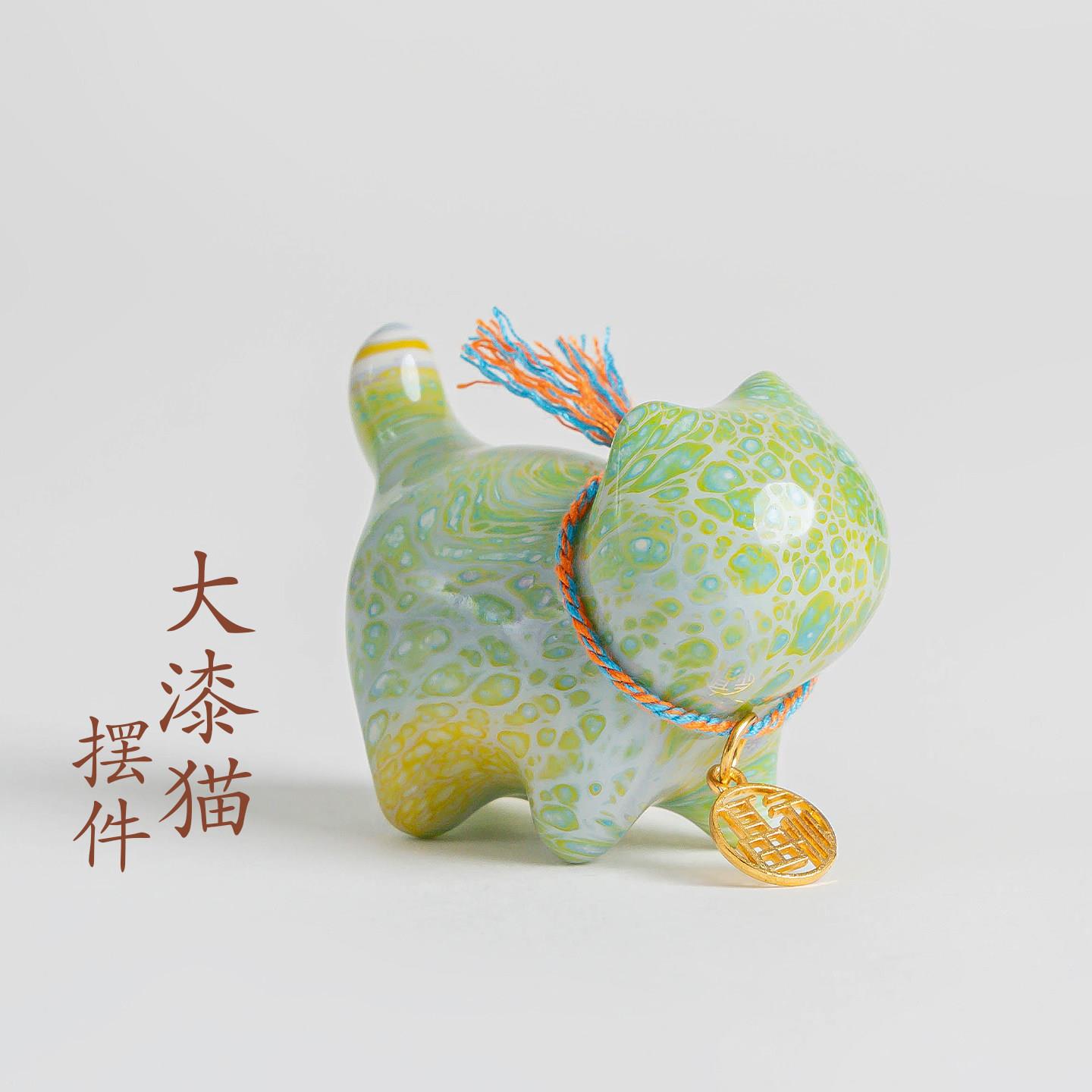 普陀山文创多彩大漆猫挂件摆饰