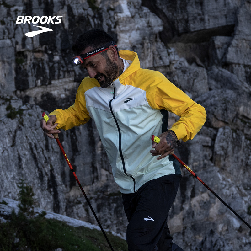 BROOKS布鲁克斯男跑步登山上衣防水越野防风运动女士夹克外套连帽