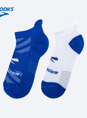 BROOKS布鲁克斯跑步袜子男透气女速干运动袜马拉松防脱短筒2双装
