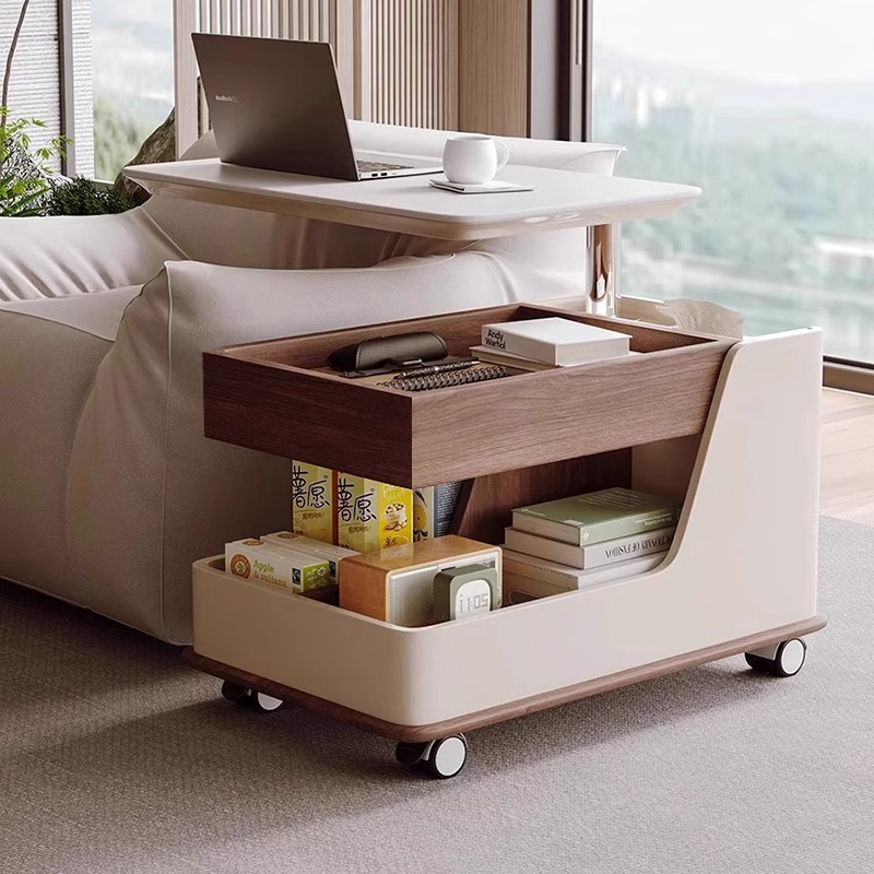 可移动茶几沙发边几小桌子床头边桌沙发侧边柜创意小推桌复古推车