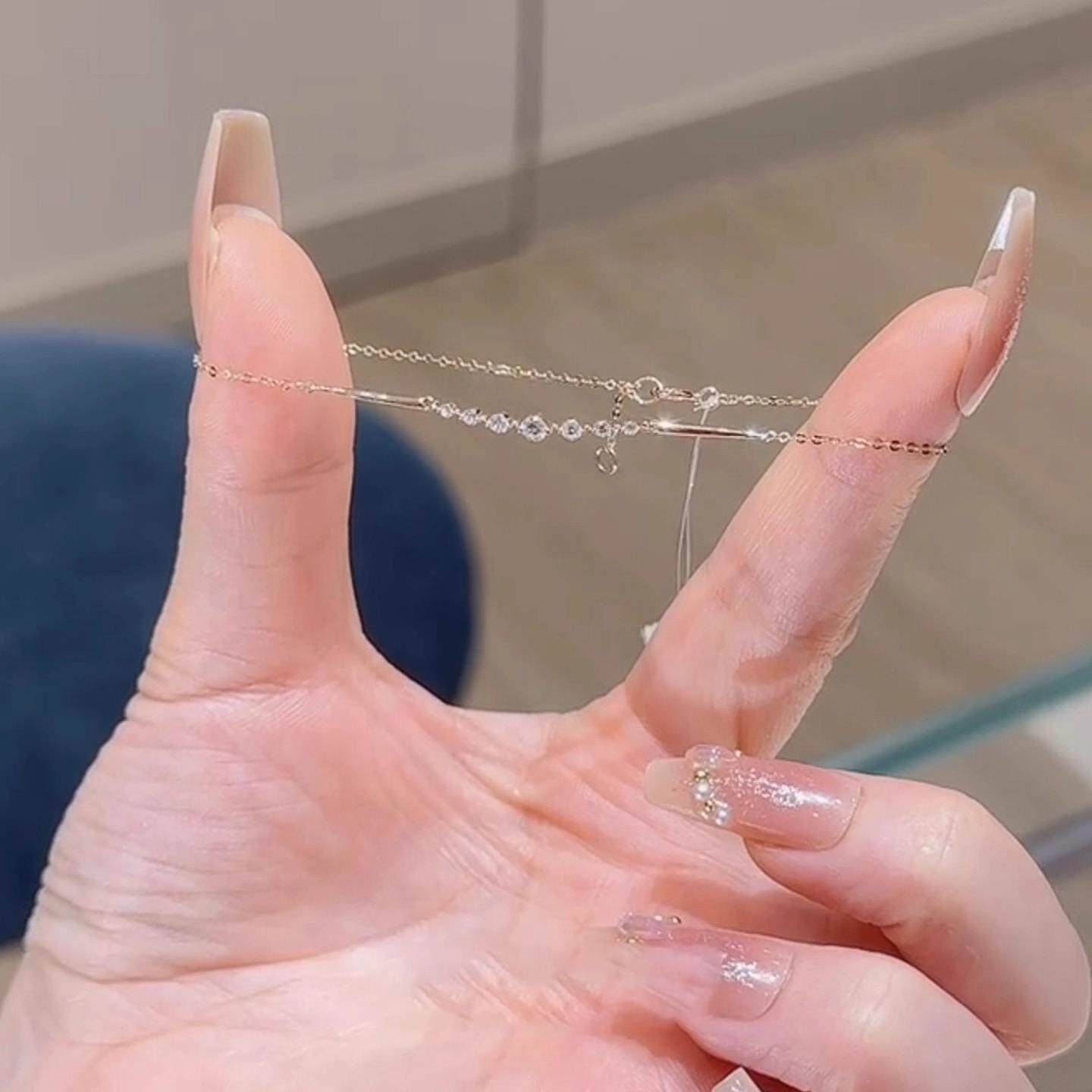 超闪极简风日系细款手链女款2025新款轻奢小众精致百搭气质手饰女