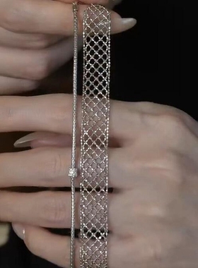 镂空菱格蕾丝手链女轻奢小众精致