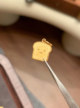 超闪微笑吐司面包项链女款锁骨链