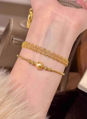 金色蕾丝镂空手链轻奢小众精致女