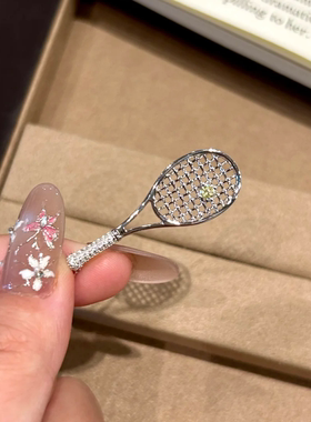 网球拍吊坠项链女2025新款锁骨链