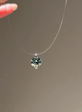 爆闪仿莫桑钻透明鱼线项链高级感