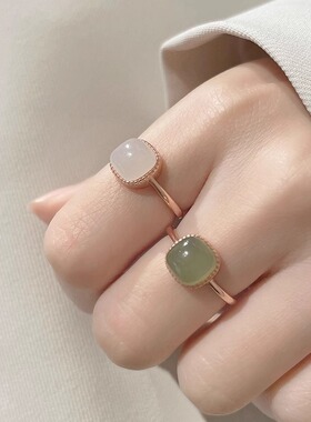 方糖戒指女小众设计轻奢高级感仿和田玉新中式食指环2026新款爆款