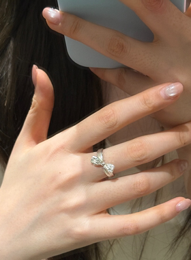 蝴蝶结戒指女小众设计轻奢高级感