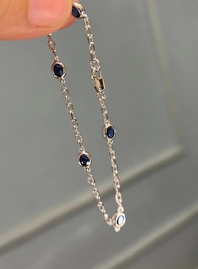 韩系ins仿蓝水晶手链女2025新款