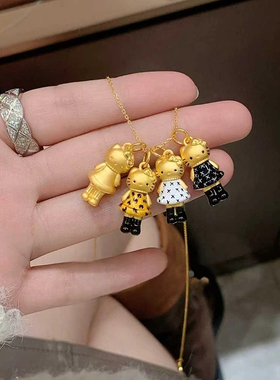 可爱KT猫咪吊坠项链女锁骨链配饰