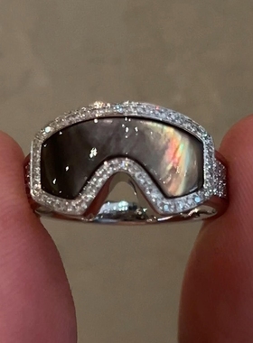 爆闪滑雪眼镜戒指女个性独特指环