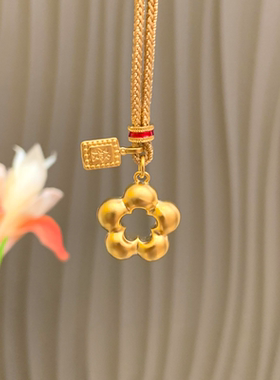 金色發字牌花朵项链女轻奢小众