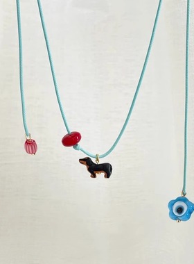 多巴胺小狗项链女海边度假风配饰