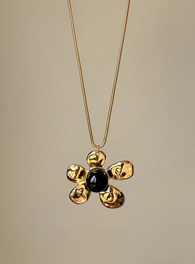 花朵项链女款2025新款长款毛衣链