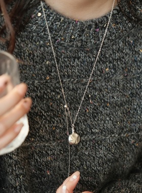 锤纹水壶项链女款2025新款毛衣链