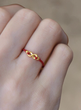本命年红绳戒指女小众设计过新年
