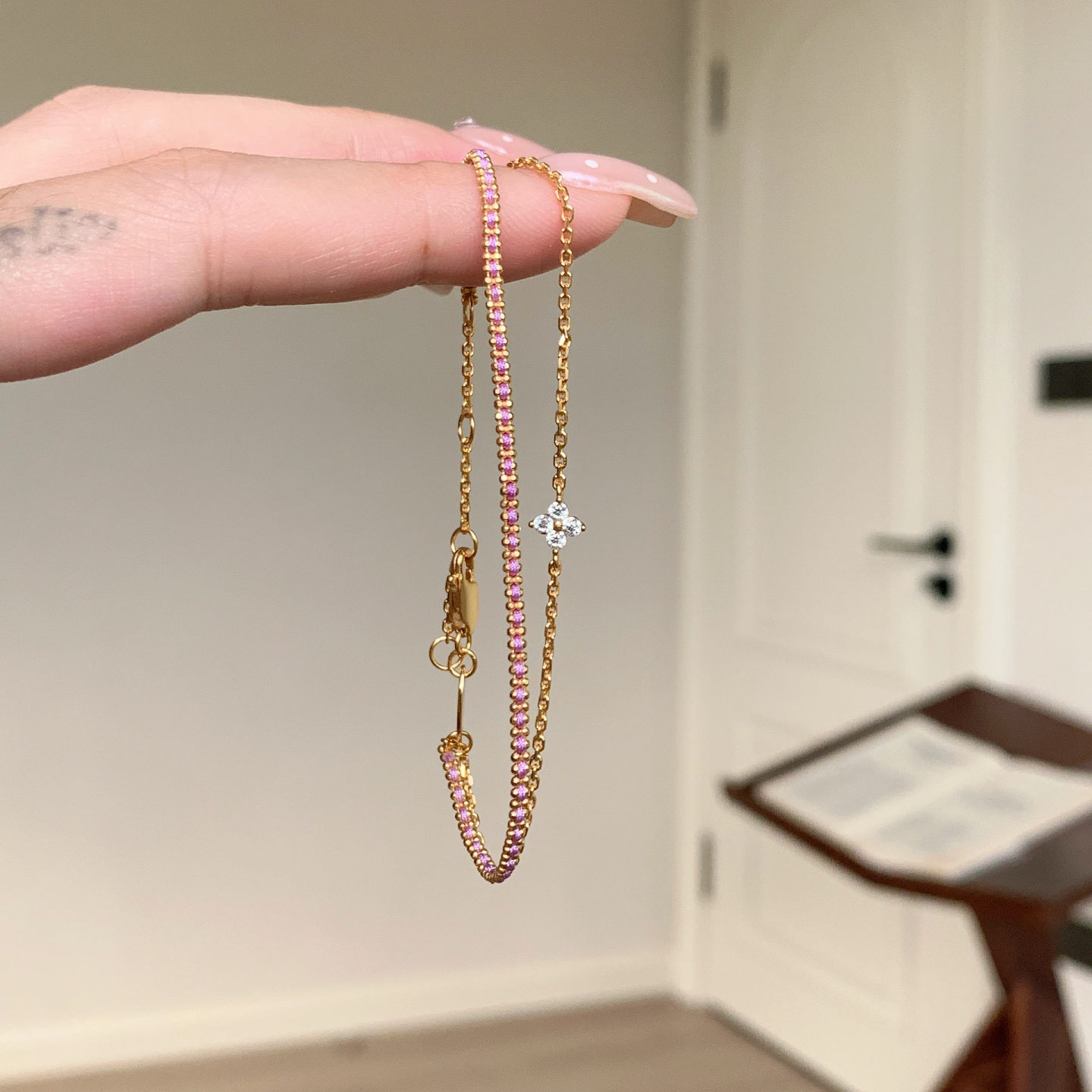 香芋紫手链女轻奢小众精致叠戴