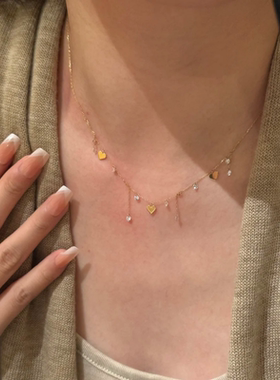 爱心流星雨项链女款清冷感锁骨链