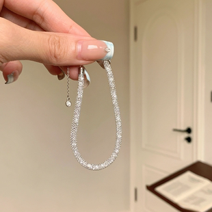 夏日清冷感银色钱袋子手链女轻奢小众精致2025新款手串叠戴手饰女