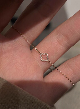 超闪极细款四叶草手链女小众精致