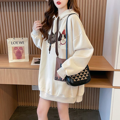 超好看大码独特别致卡通连帽卫衣