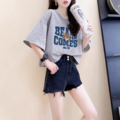 纯棉卡通短袖 洋气爆款 t恤女2026夏季 时尚 上衣 胖mm大码 小个子短款