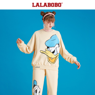WSTS11 LALABOBO老鸭联名复古潮流宽松卫衣T20C 七七酱专享
