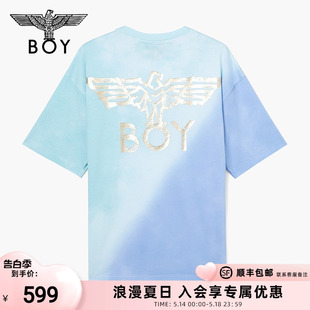 T恤N01903 BOYLONDON潮牌潮酷春夏撞色情侣印花短袖 海盐冰激凌