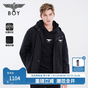 时尚 男女同款 BOYLONDON春季 设计感薄绒外套N23009 神明镣架