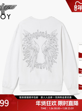 BOYLONDON时尚潮流圆领套头绣花长袖上衣春季男女同款卫衣N03050