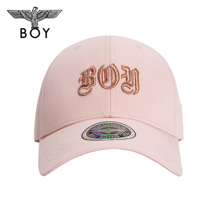 BOYLONDON24新品男女同款老鹰印花刺绣时尚百搭粉色棒球帽N90006