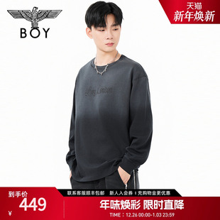 渐变长袖 BOYLONDON2025新款 潮牌男女同款 时尚 圆领T恤N00023 春季