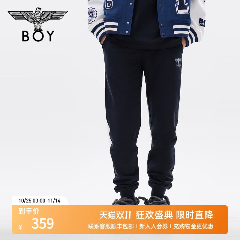 boylondon休闲裤黑色男女同款